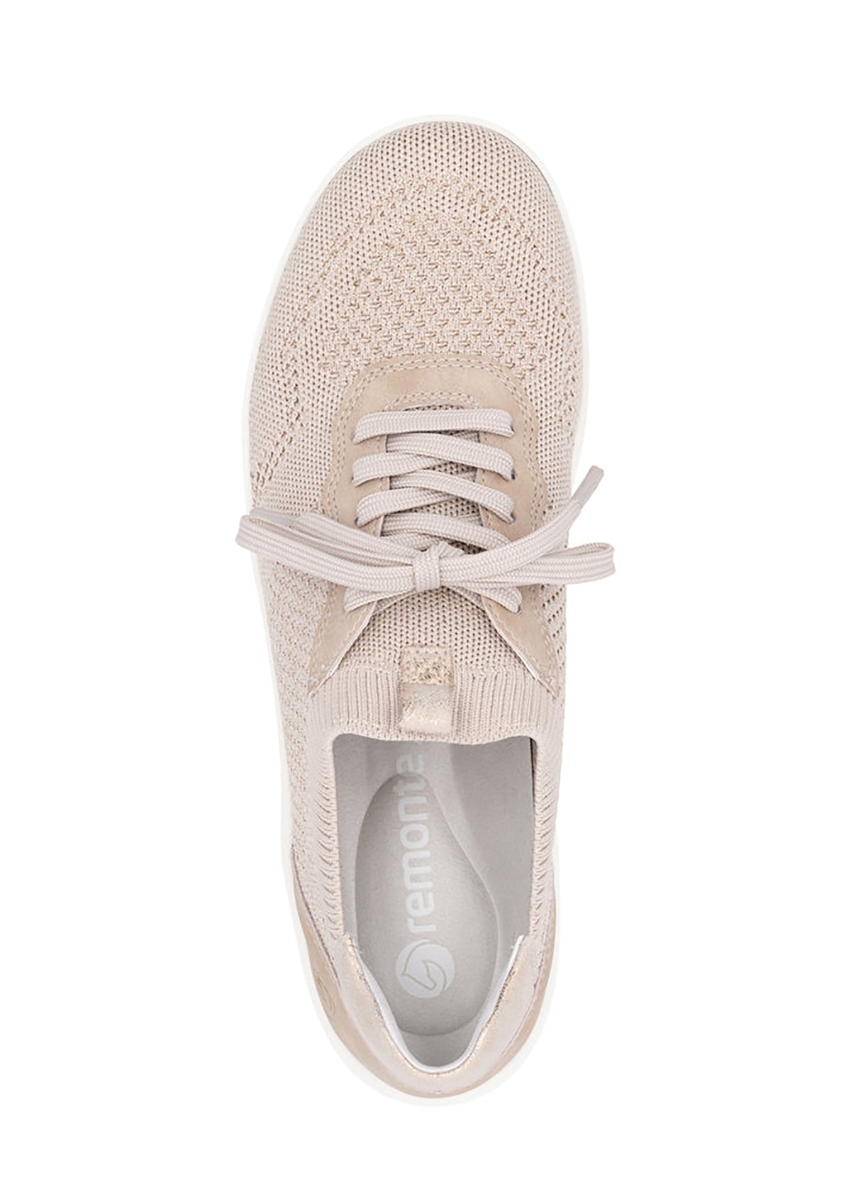 Sparkly rose gold knit sneakers