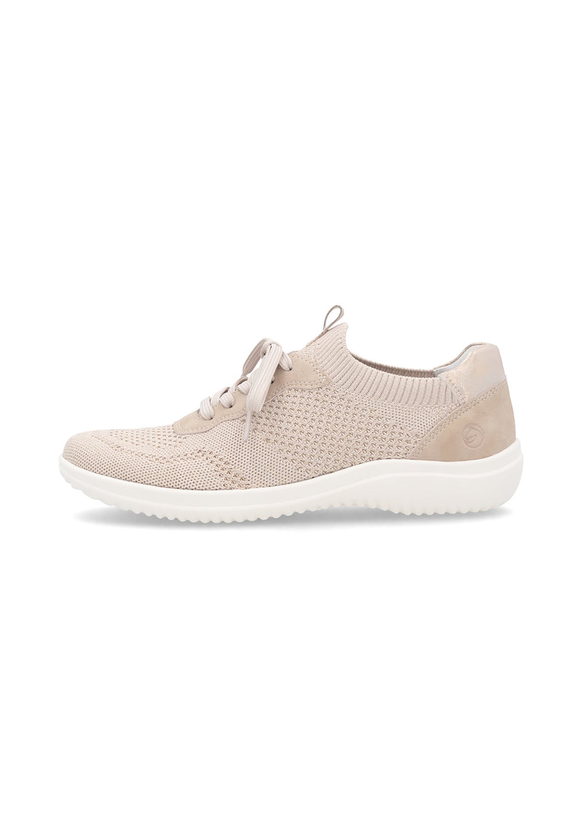 Sparkly rose gold knit sneakers