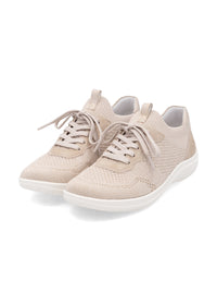 Sparkly rose gold knit sneakers