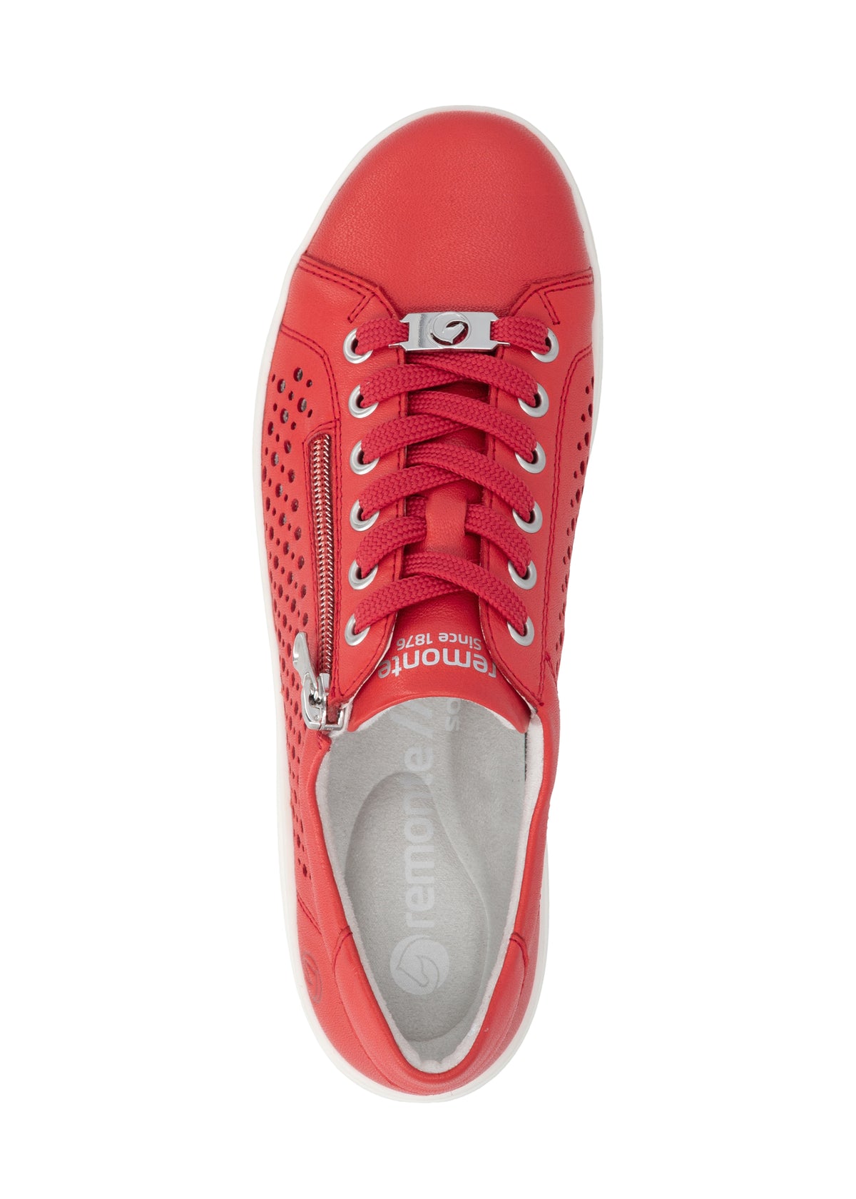 Promenadskor - röda hålmönstrade läder