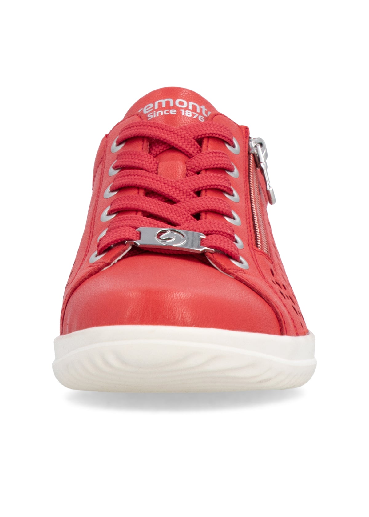 Promenadskor - röda hålmönstrade läder