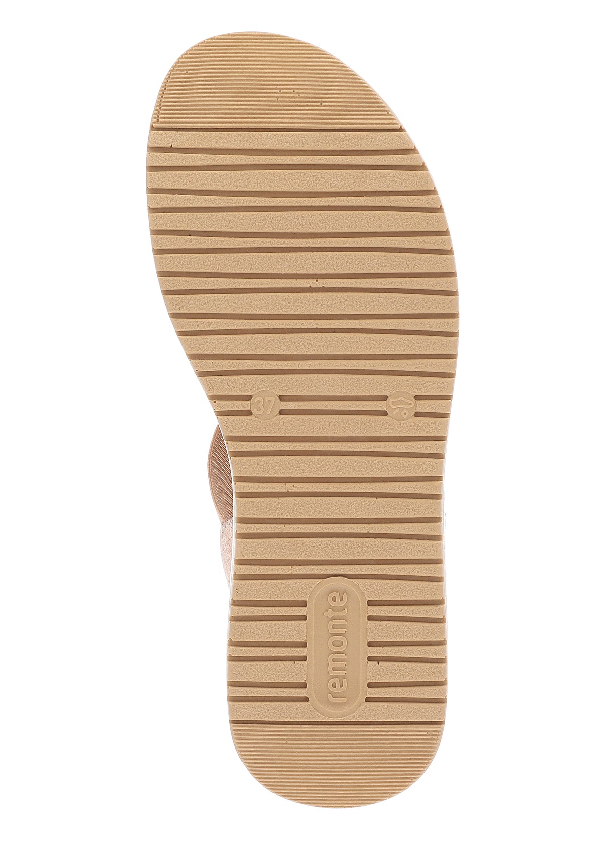 Sandaler med tjock sula - nude, roséguld, elastiska remmar