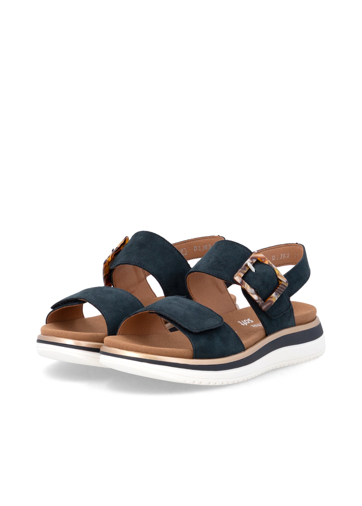 Sandaler med tjock sula - mörkblå, kardborreband