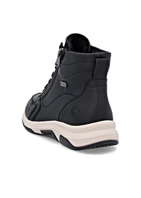 Casual ankle boots - black leather, light sole, Remonte-TEX