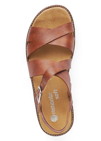 Sandaalit remmeillä - ruskea nahka, vaalea pohja