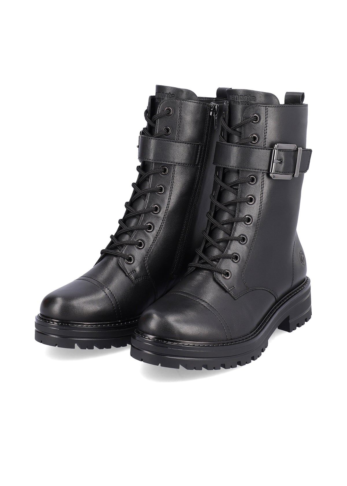 Winter ankle boots with a thick sole - black