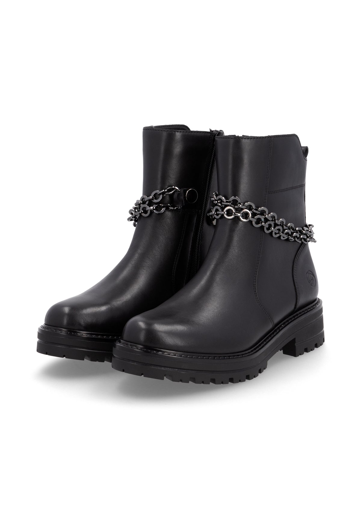 Ankle boots - black, decorative chain