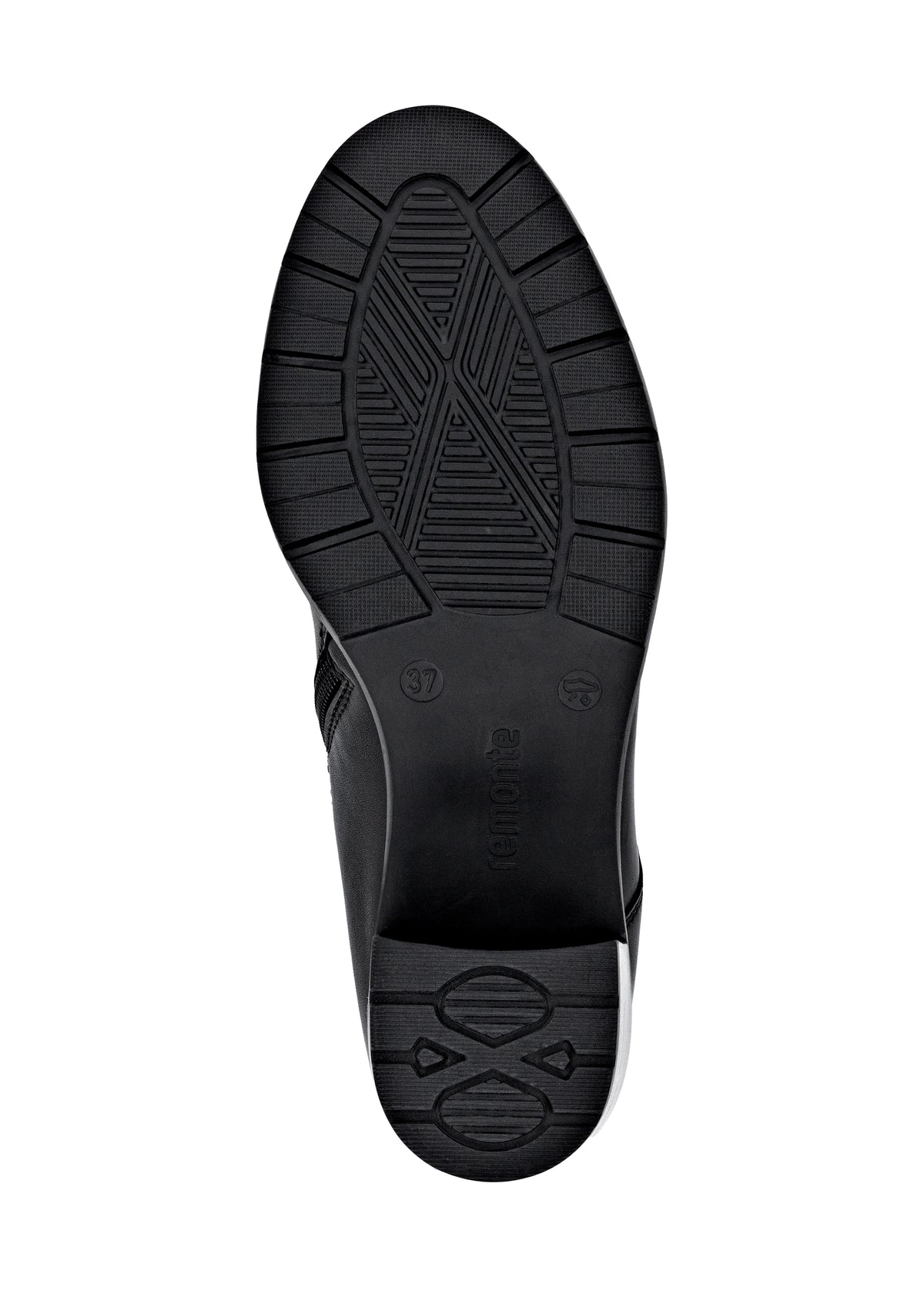 Ankle boots with block heel - black leather