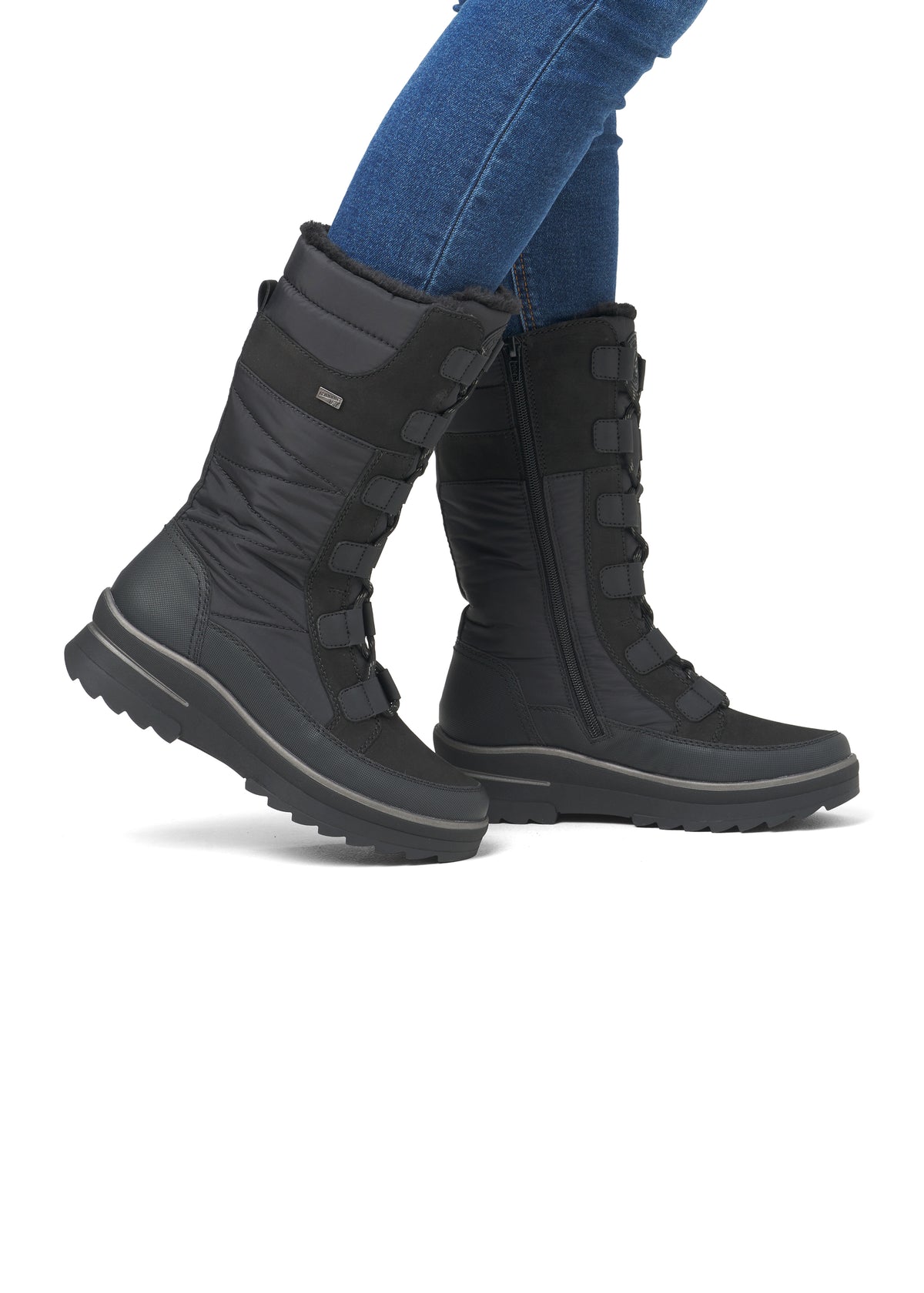 Winter boots with friction sole - black, Remonte-TEX