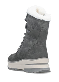 Winter boots with friction sole - gray leather, Remonte-TEX