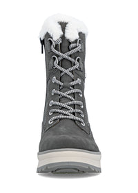 Winter boots with friction sole - gray leather, Remonte-TEX