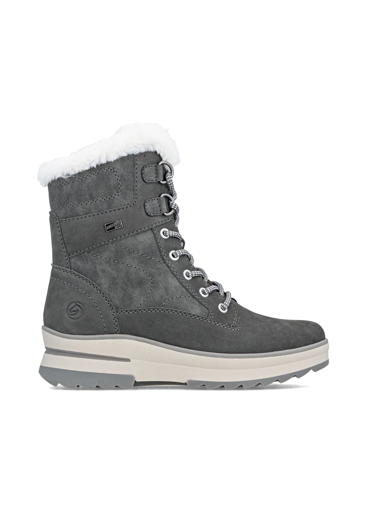 Winter boots with friction sole - gray leather, Remonte-TEX