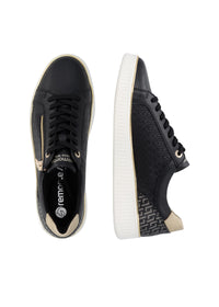 Tennarit - musta nahka, kultaiset yksityiskohdat, valkoinen pohja