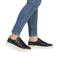 Tennarit - musta nahka, kultaiset yksityiskohdat, valkoinen pohja