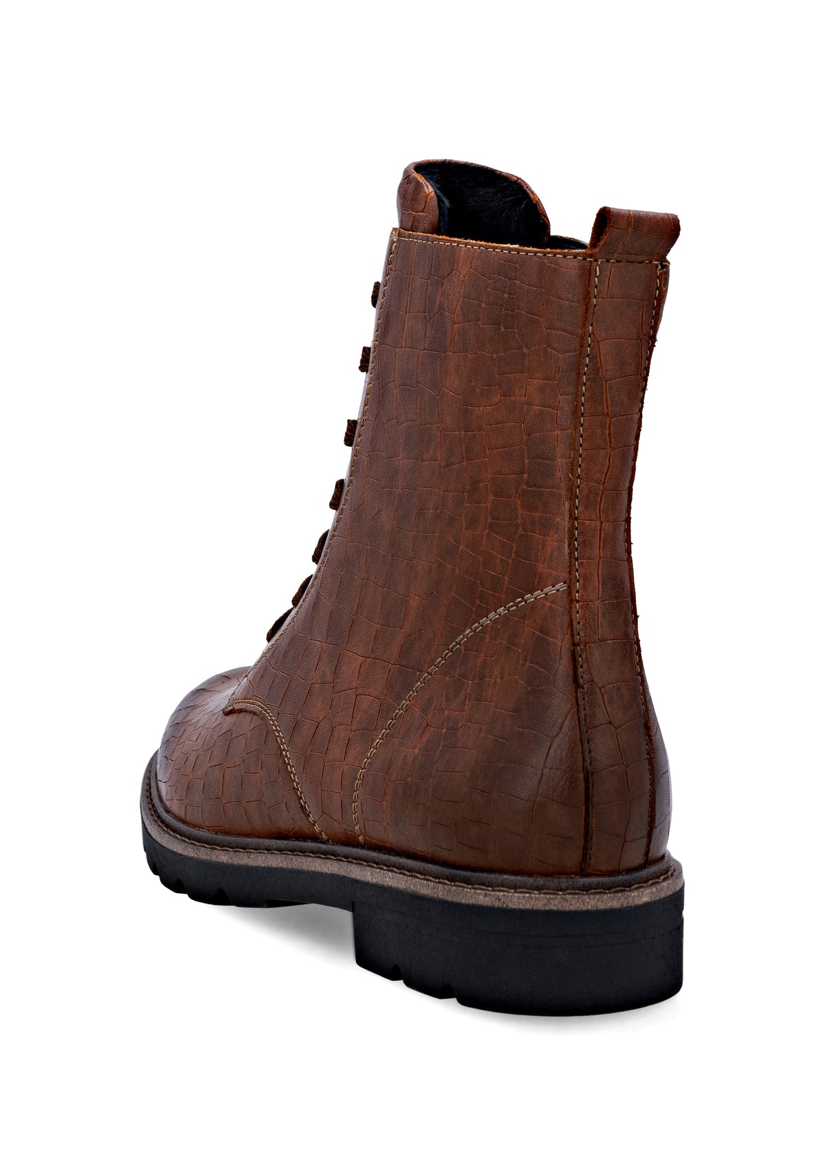 Nauhalliset nilkkurit - ruskea pintakuvioitu nahka