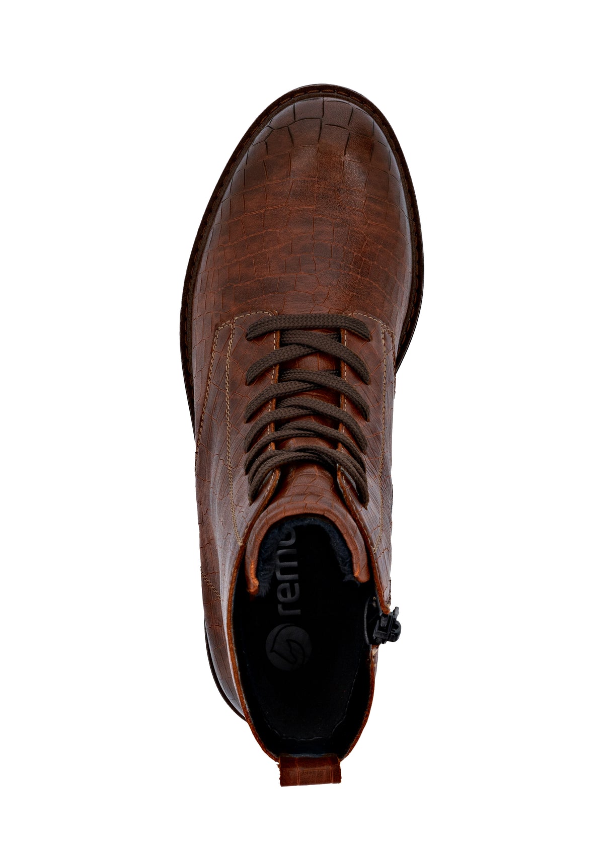 Nauhalliset nilkkurit - ruskea pintakuvioitu nahka