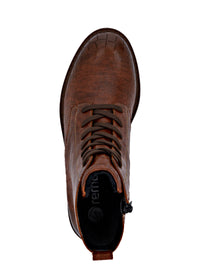 Nauhalliset nilkkurit - ruskea pintakuvioitu nahka