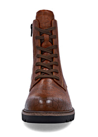 Nauhalliset nilkkurit - ruskea pintakuvioitu nahka