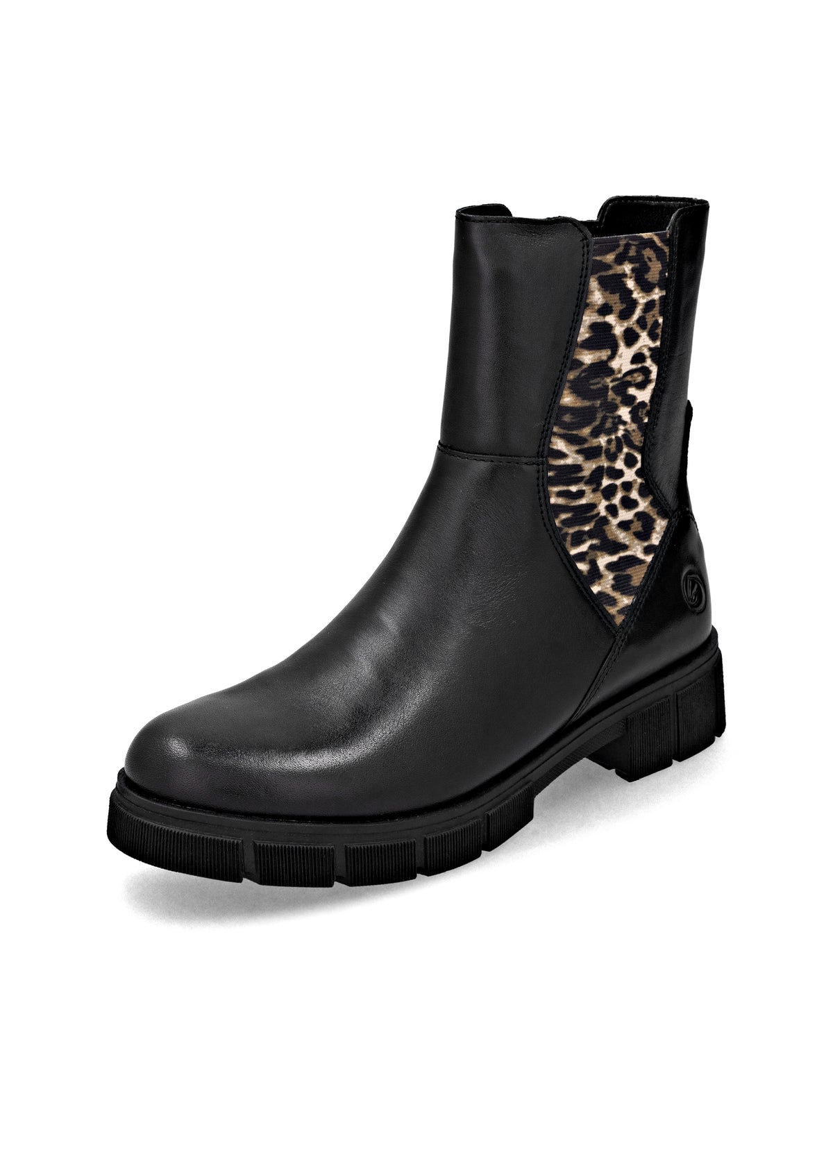 Chelseanilkkurit maiharipohjalla - musta nahka, leopardikuvio