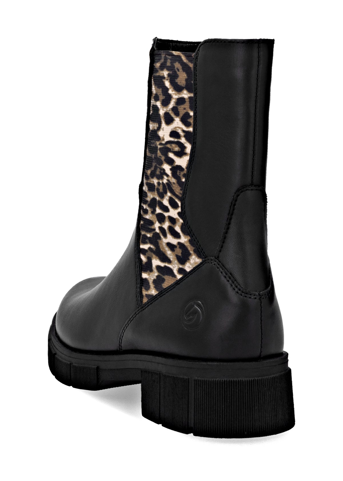 Chelseanilkkurit maiharipohjalla - musta nahka, leopardikuvio