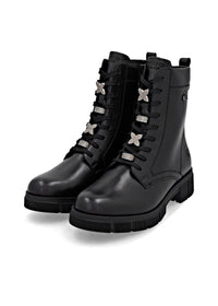 Maiharit - musta nahka, timanttikoristeet nauhoissa, Remonte-TEX