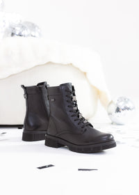 Maiharit - musta nahka, timanttikoristeet nauhoissa, Remonte-TEX