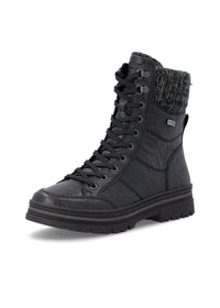 Winter shoes with a grip sole - black leather, Remonte-TEX