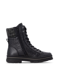Winter shoes with a grip sole - black leather, Remonte-TEX