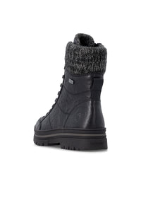Winter shoes with a grip sole - black leather, Remonte-TEX