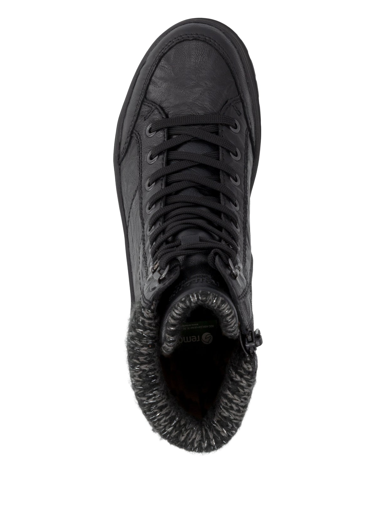 Winter shoes with a grip sole - black leather, Remonte-TEX