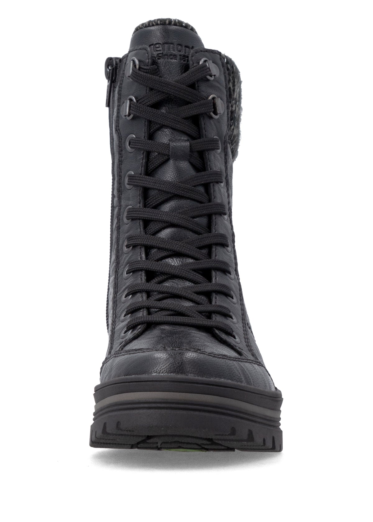 Winter shoes with a grip sole - black leather, Remonte-TEX
