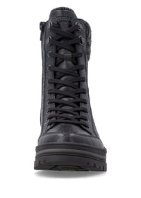 Winter shoes with a grip sole - black leather, Remonte-TEX