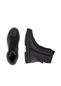 Winter shoes with a grip sole - black leather, Remonte-TEX