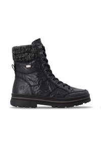Winter shoes with a grip sole - black leather, Remonte-TEX