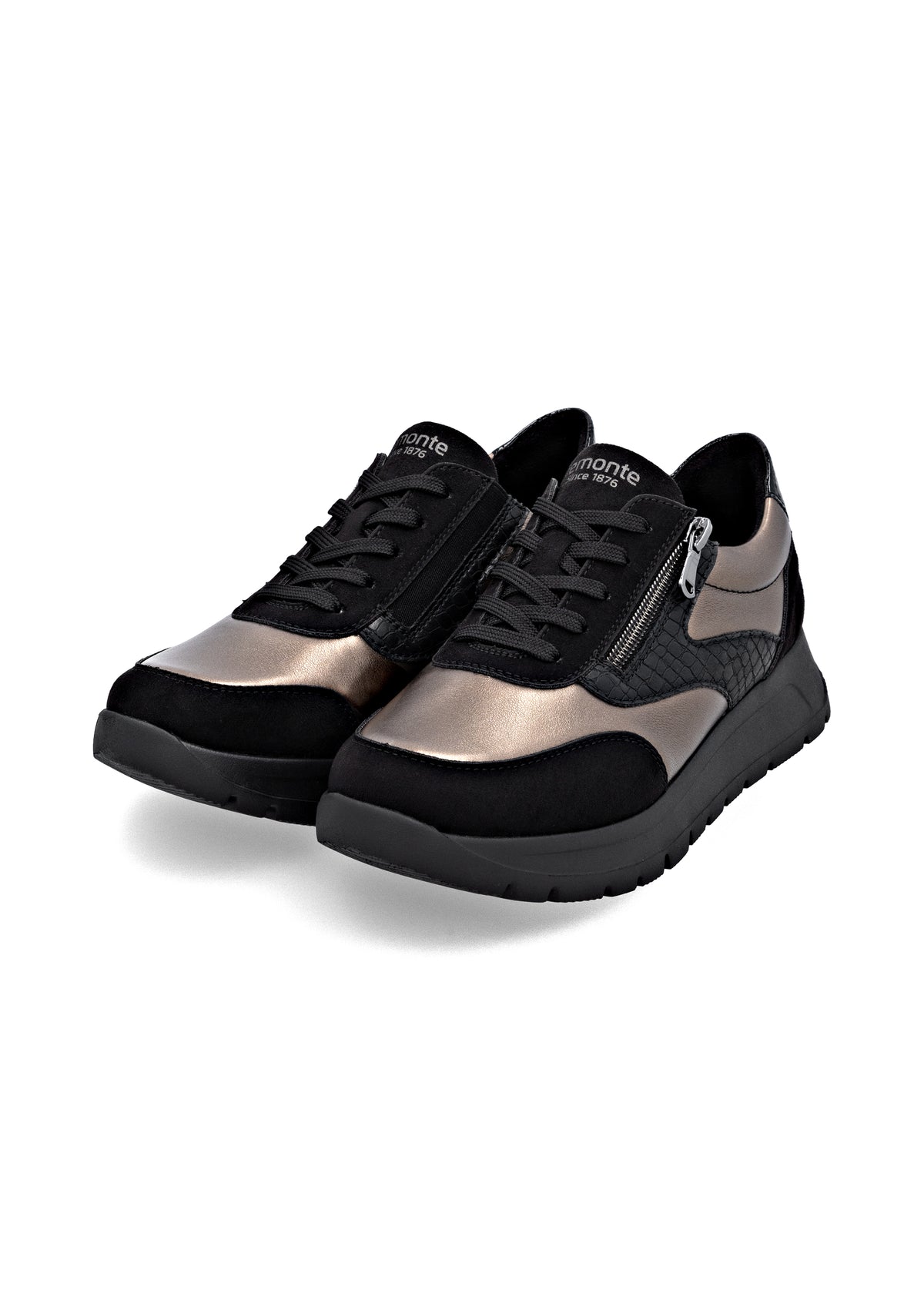 Tennarit pienellä kiilakorolla - mustat ja ruskeat sävyt, vegaaninen