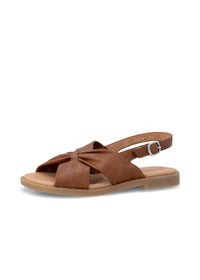 Matalat sandaalit leveillä remmeillä - ruskea nahka