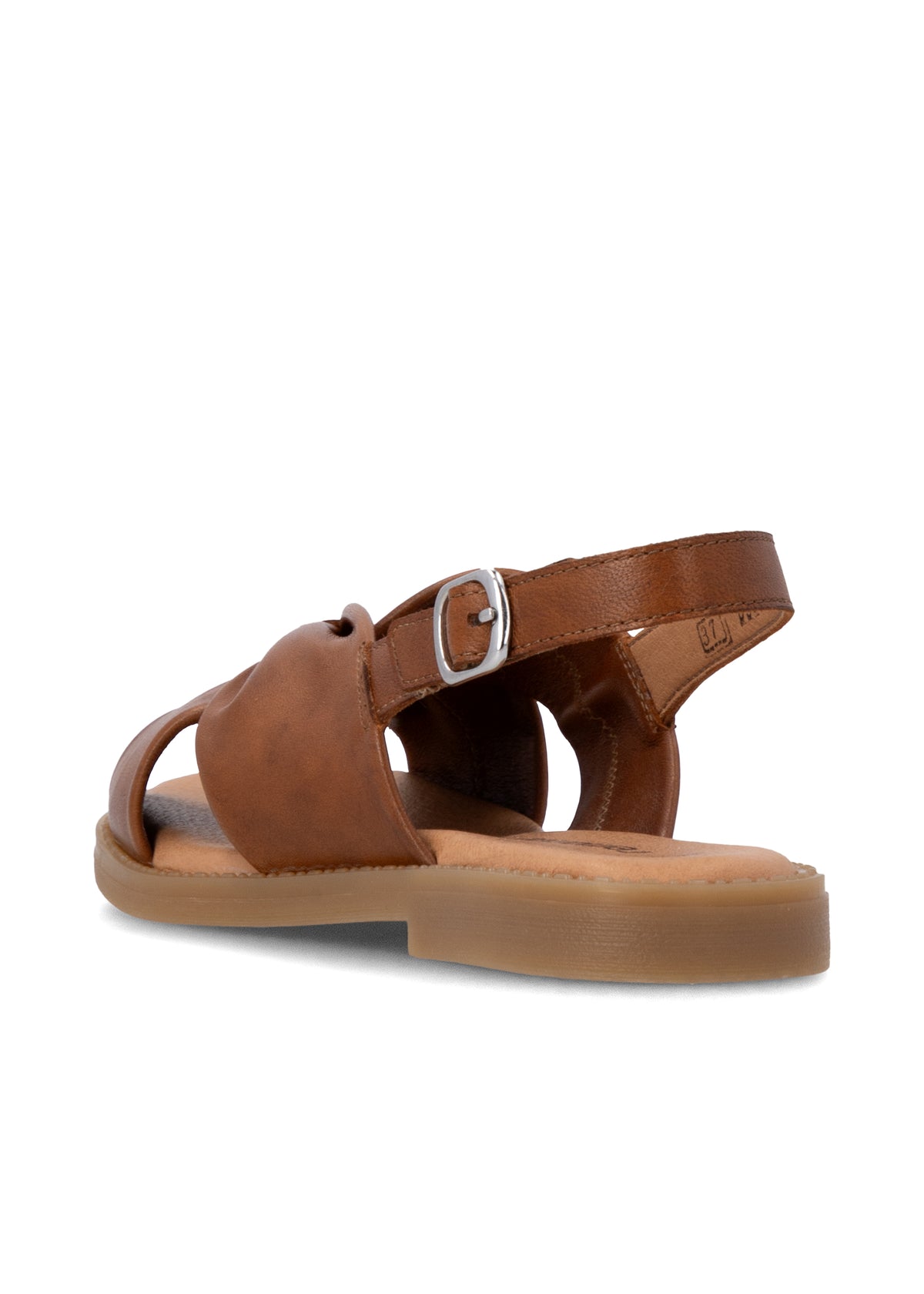 Matalat sandaalit leveillä remmeillä - ruskea nahka