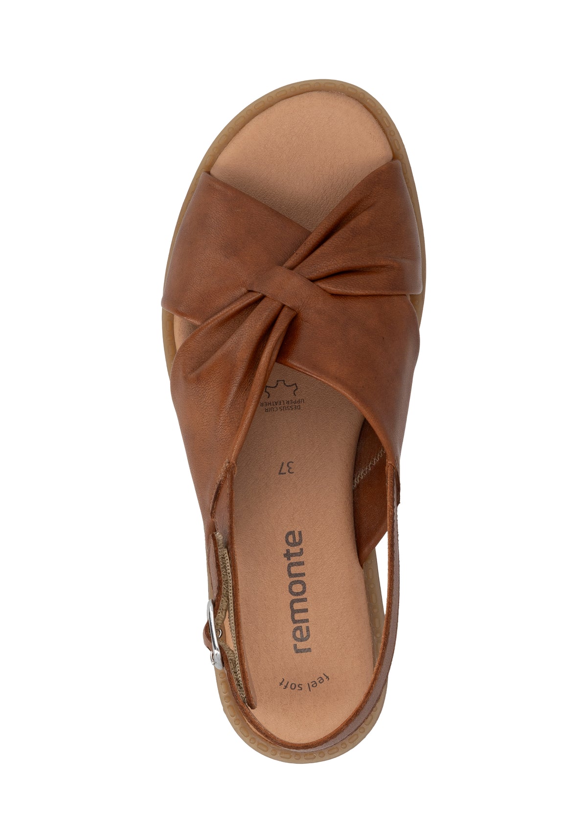 Matalat sandaalit leveillä remmeillä - ruskea nahka