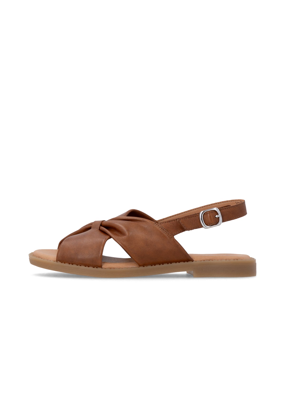 Matalat sandaalit leveillä remmeillä - ruskea nahka