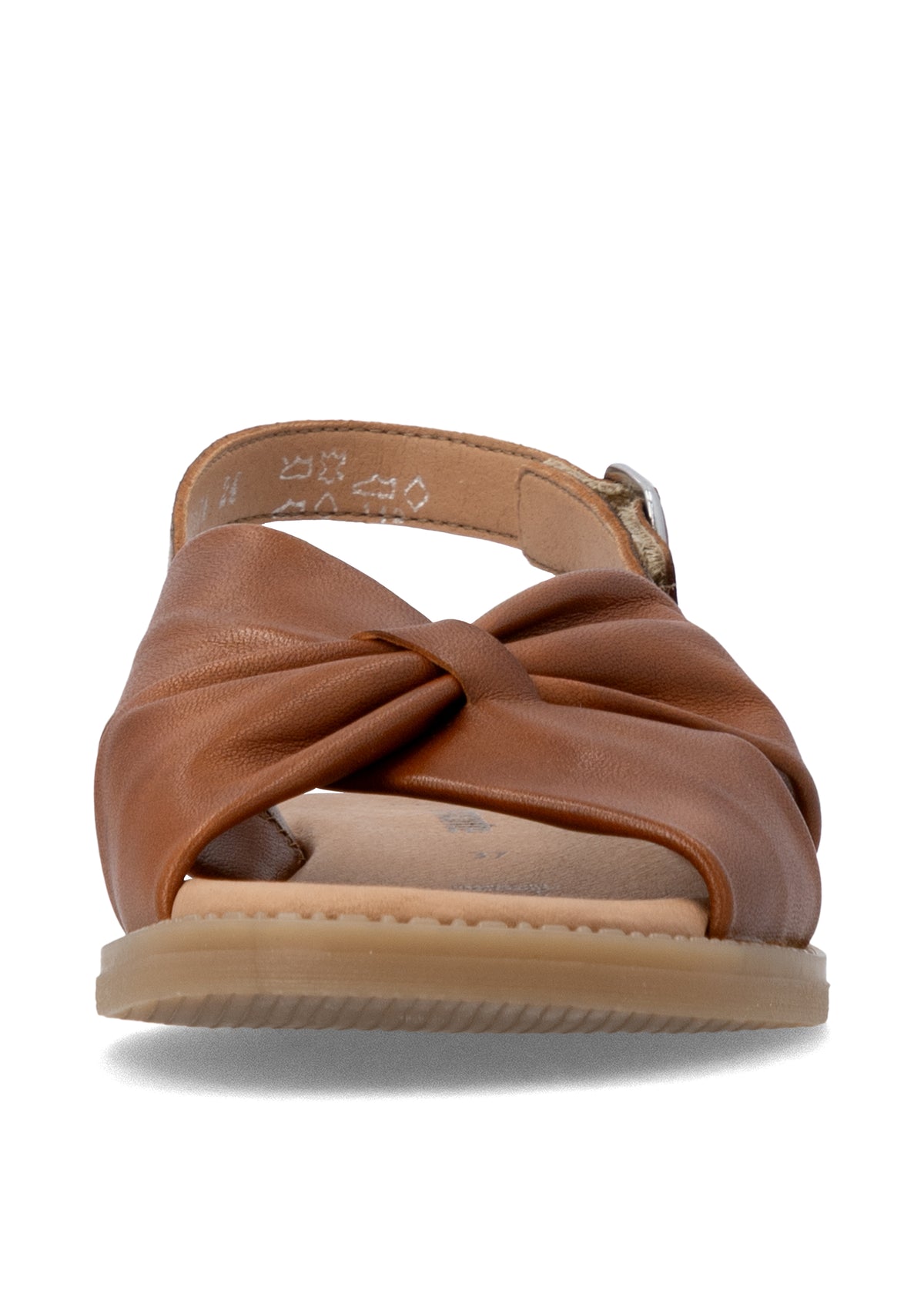 Matalat sandaalit leveillä remmeillä - ruskea nahka