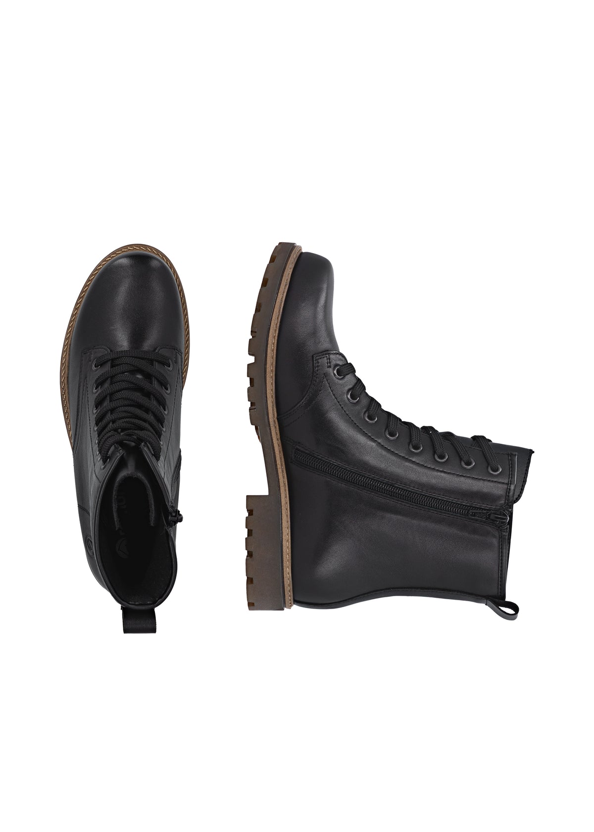 Nauhalliset nilkkurit - musta nahka, Remonte-TEX