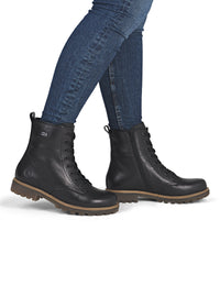 Nauhalliset nilkkurit - musta nahka, Remonte-TEX