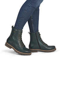 Nauhalliset nilkkurit - oliivinvihreä nahka, Remonte-TEX