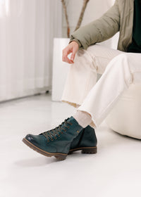 Nauhalliset nilkkurit - oliivinvihreä nahka, Remonte-TEX