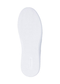 Tennarit perhoskoristeella - valkoinen nahka, kultaiset yksityiskohdat, valkoinen pohja