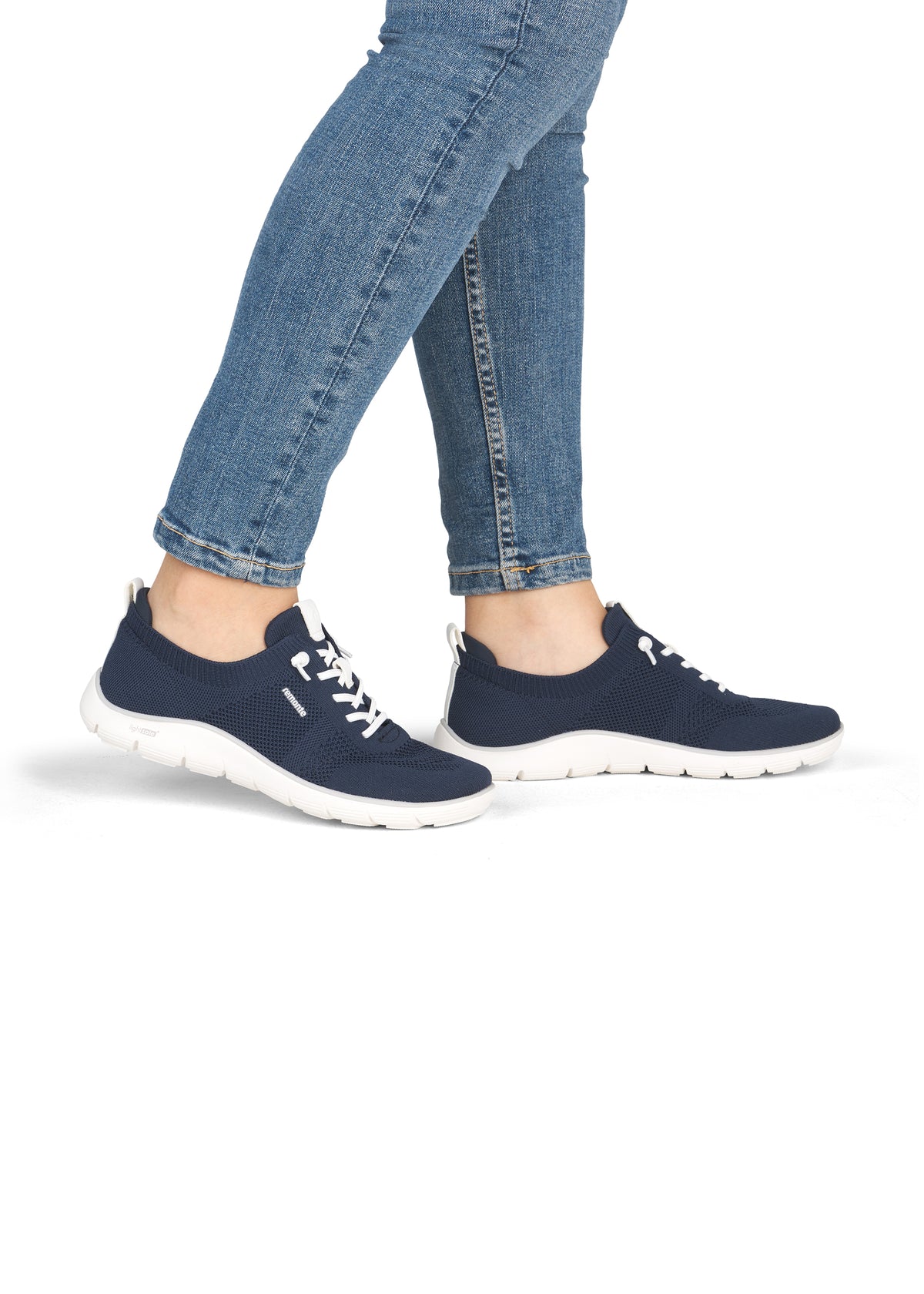 Kangastennarit joustonauhoilla - tummansininen, valkoiset nauhat