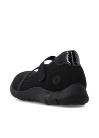 Ballerinat joustoremmeillä - musta kangas