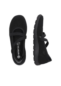 Ballerinat joustoremmeillä - musta kangas