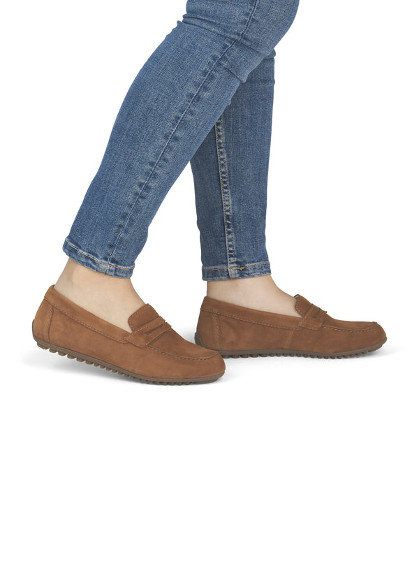 Loafers - brown suede leather