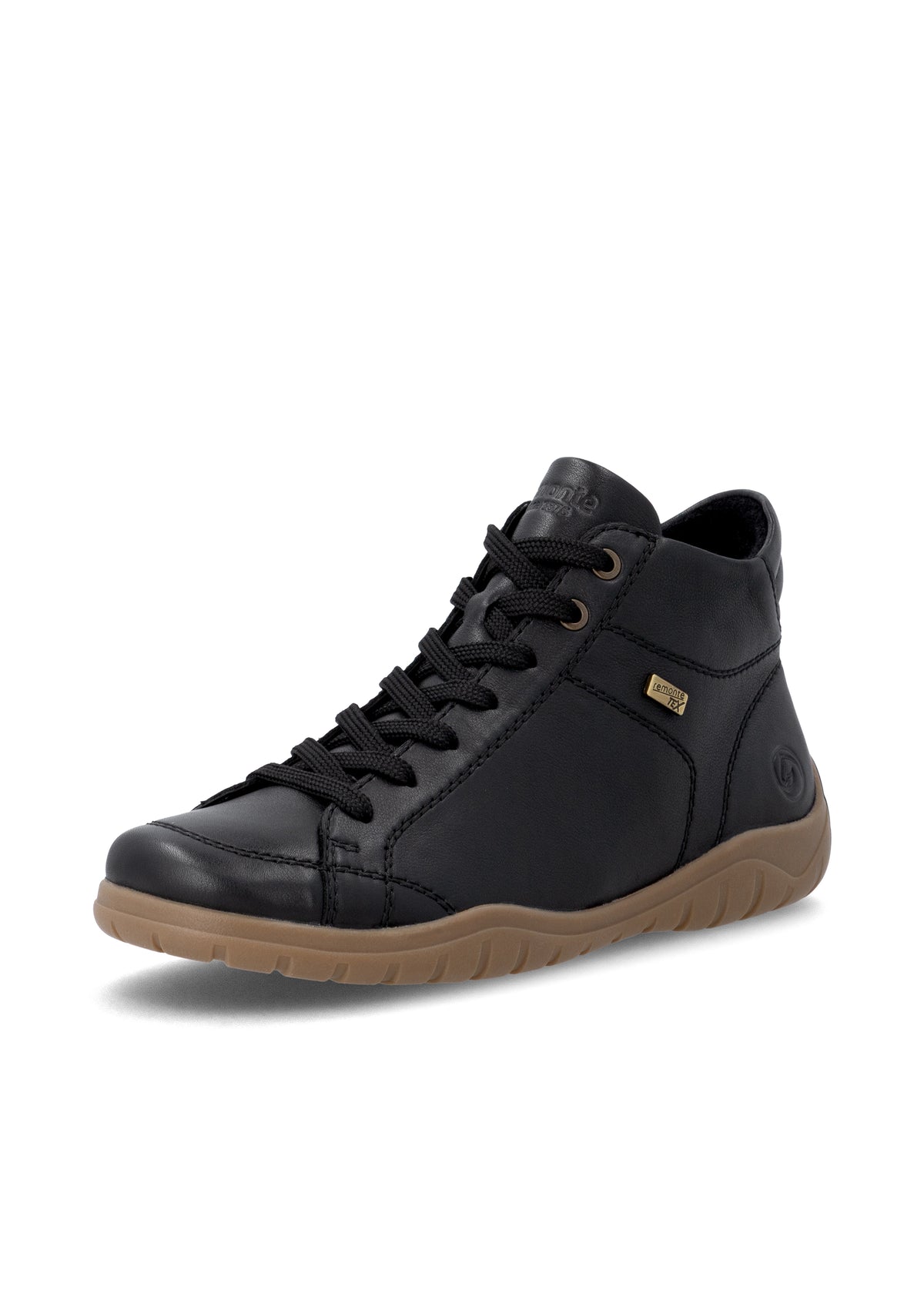 Ankelboots med låg skaft - svart läder, Remonte-TEX
